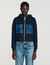 Knit and denim sweatshirt