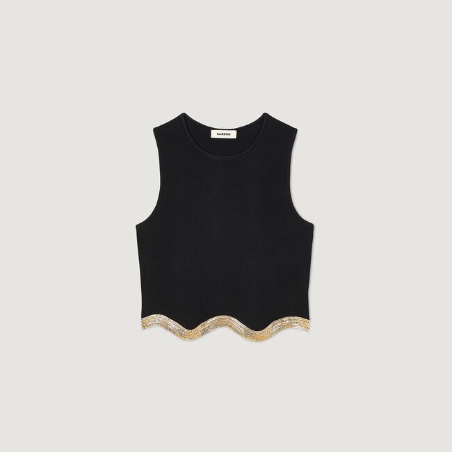 Cropped jumper with chain detail