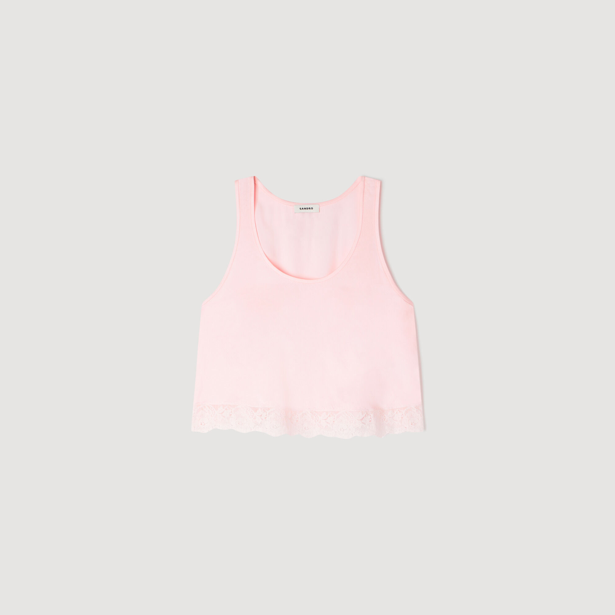 Satin top with lace