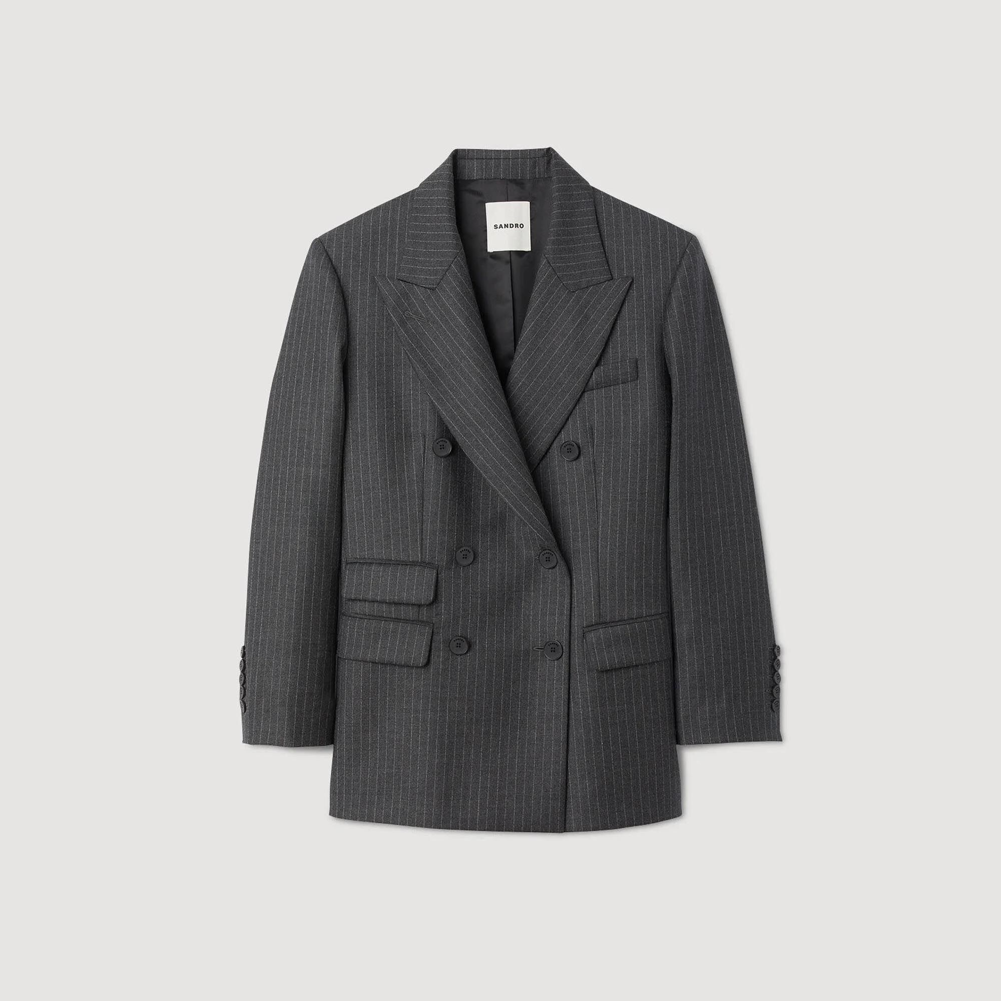 Sandro checked wool blazer outlet