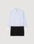 Short dress with dual materials