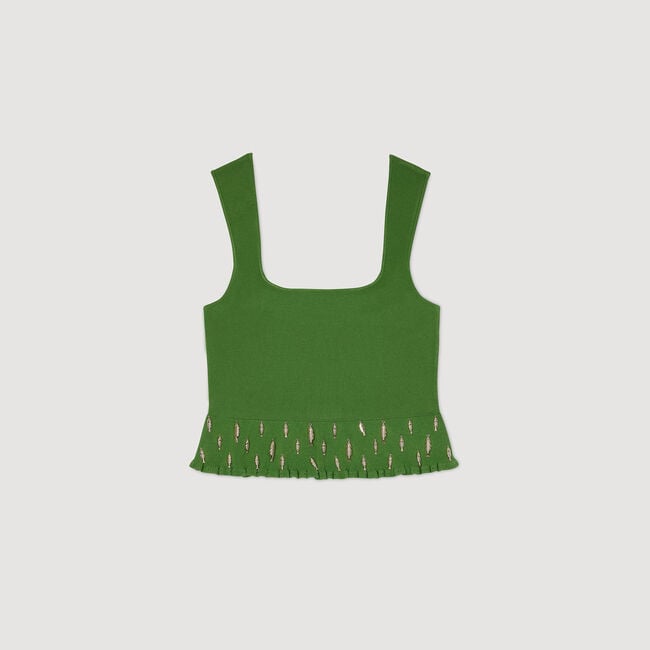 Knit top with charms