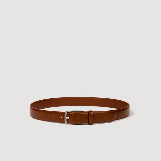 Glazed leather belt