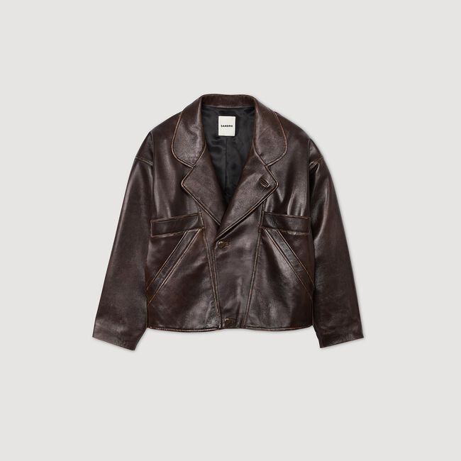 Oversized leather jacket