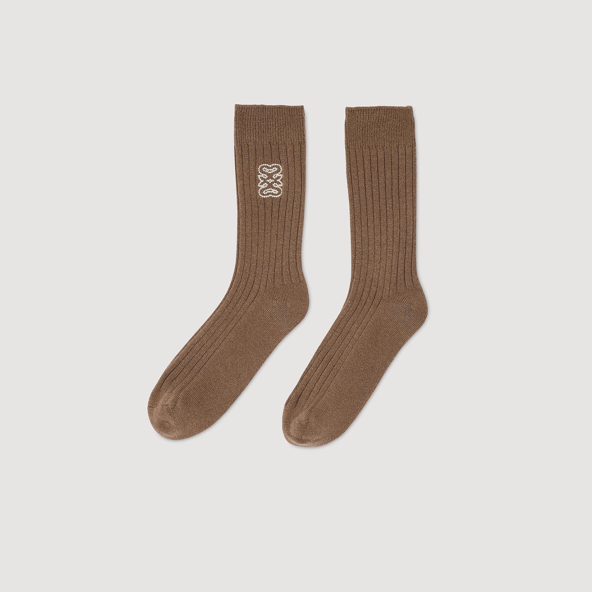 Embroidered cashemere socks - Women | Sandro