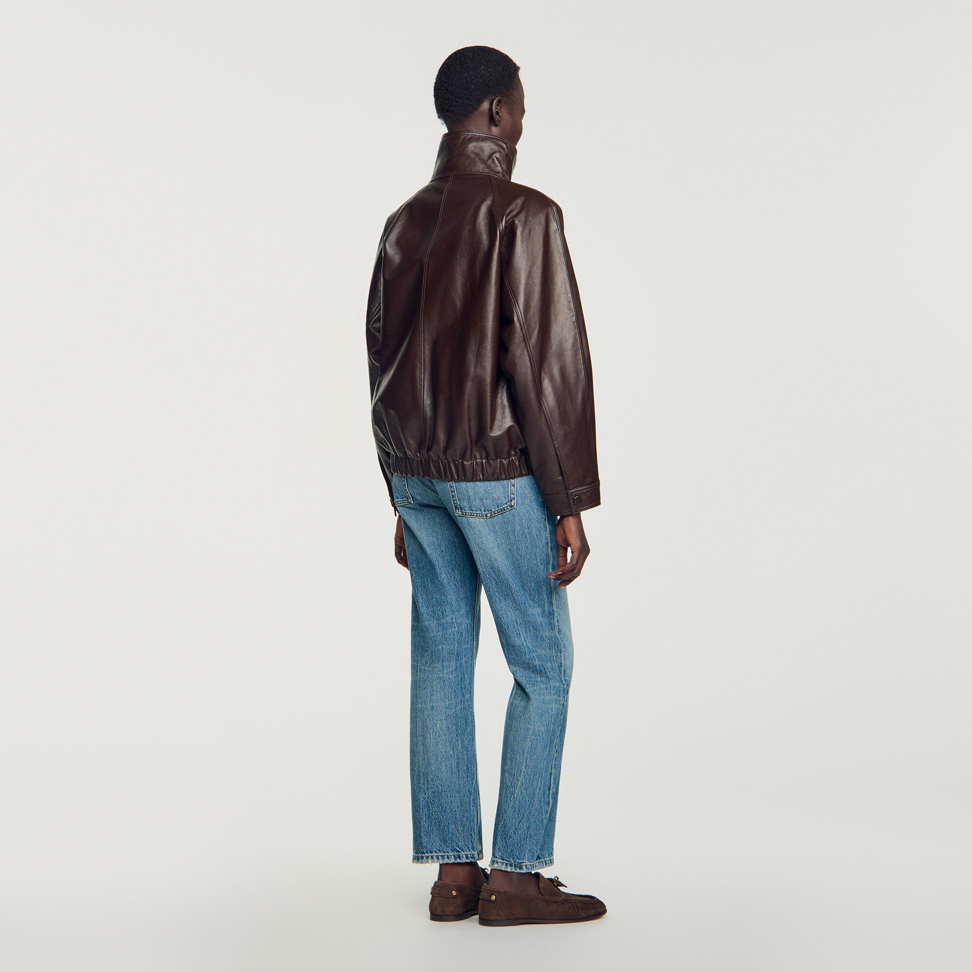 Oversized leather jacket