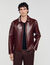 Zip-up leather jacket