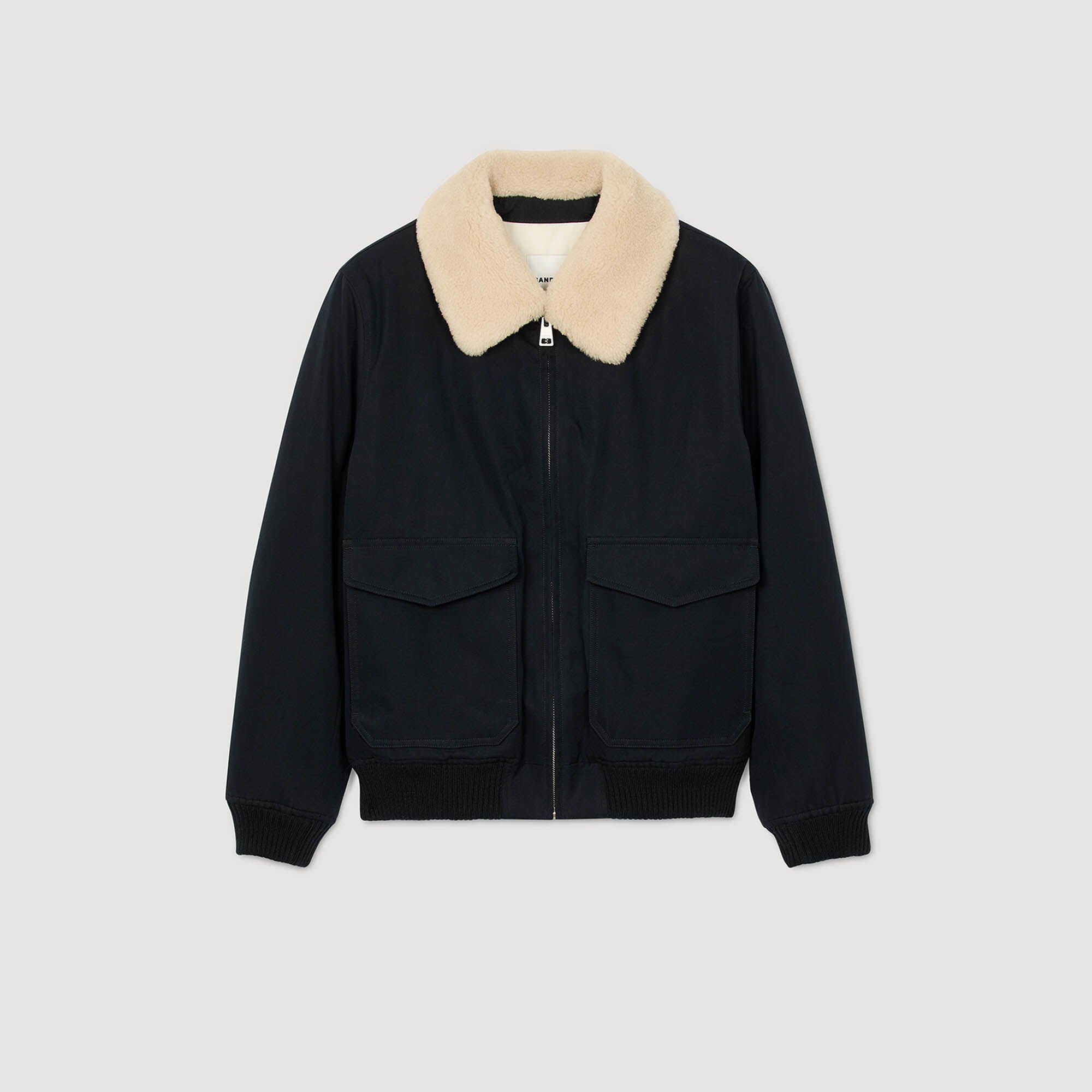 Shearling collar aviator jacket