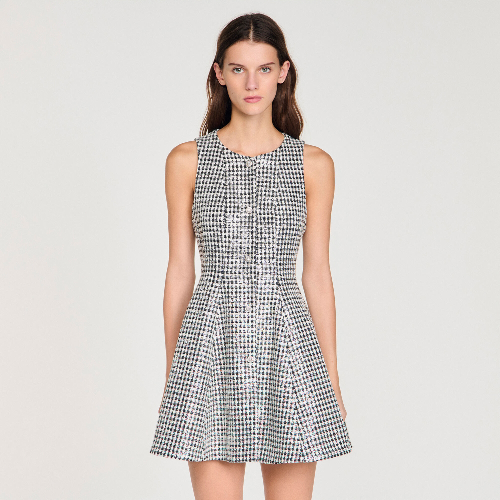 Tweed and sequin short dress