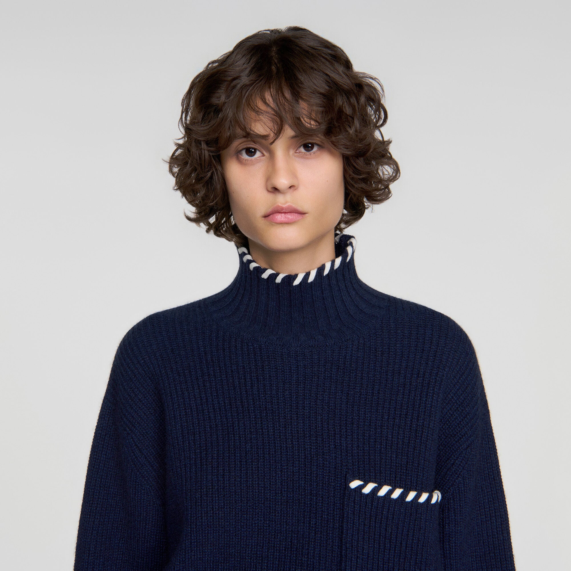 Wool jumper with braided details - Women | Sandro