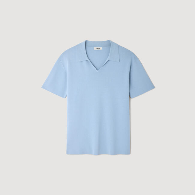 Stretch knit polo shirt