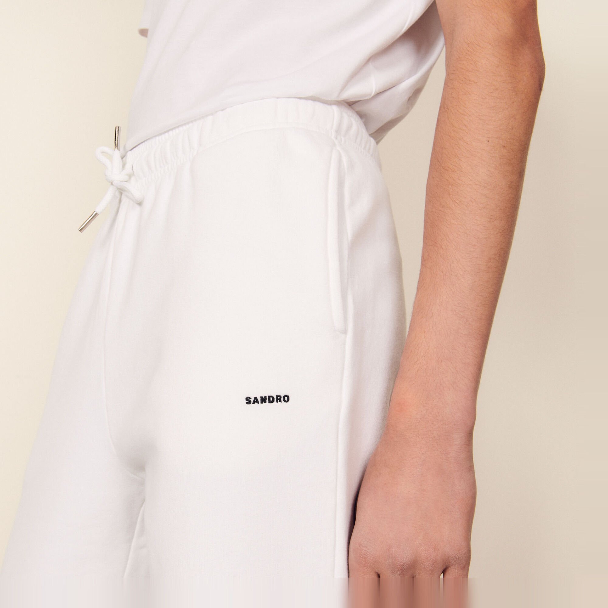 Embroidered fleece jogging bottoms