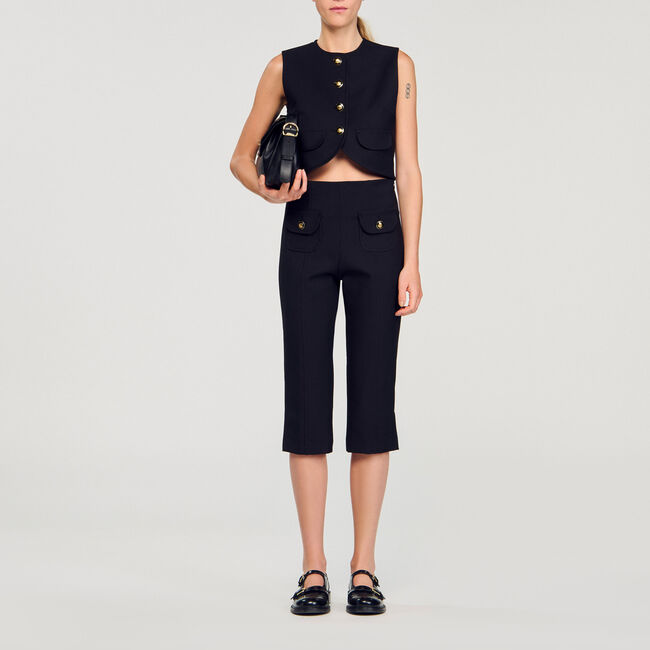 Buttoned crop top - Women | Sandro