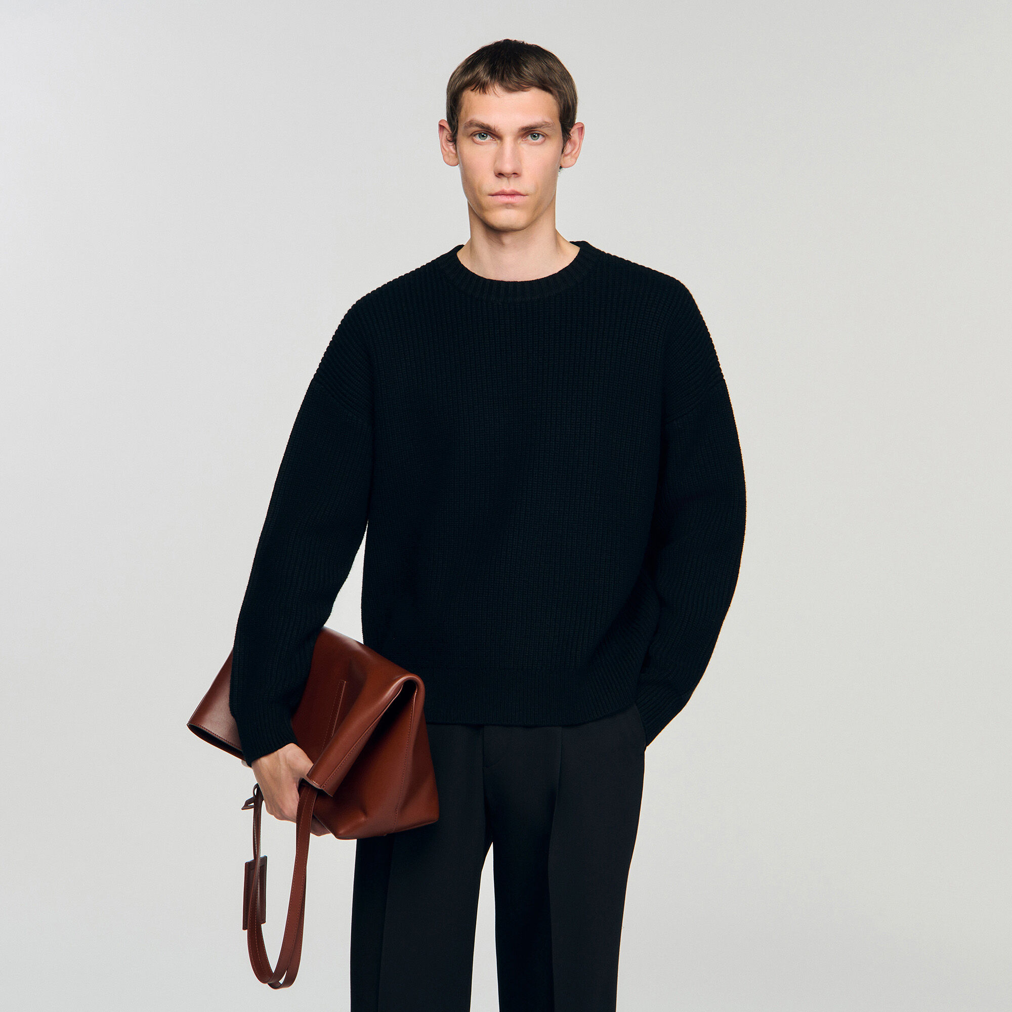 Leather shopping bag