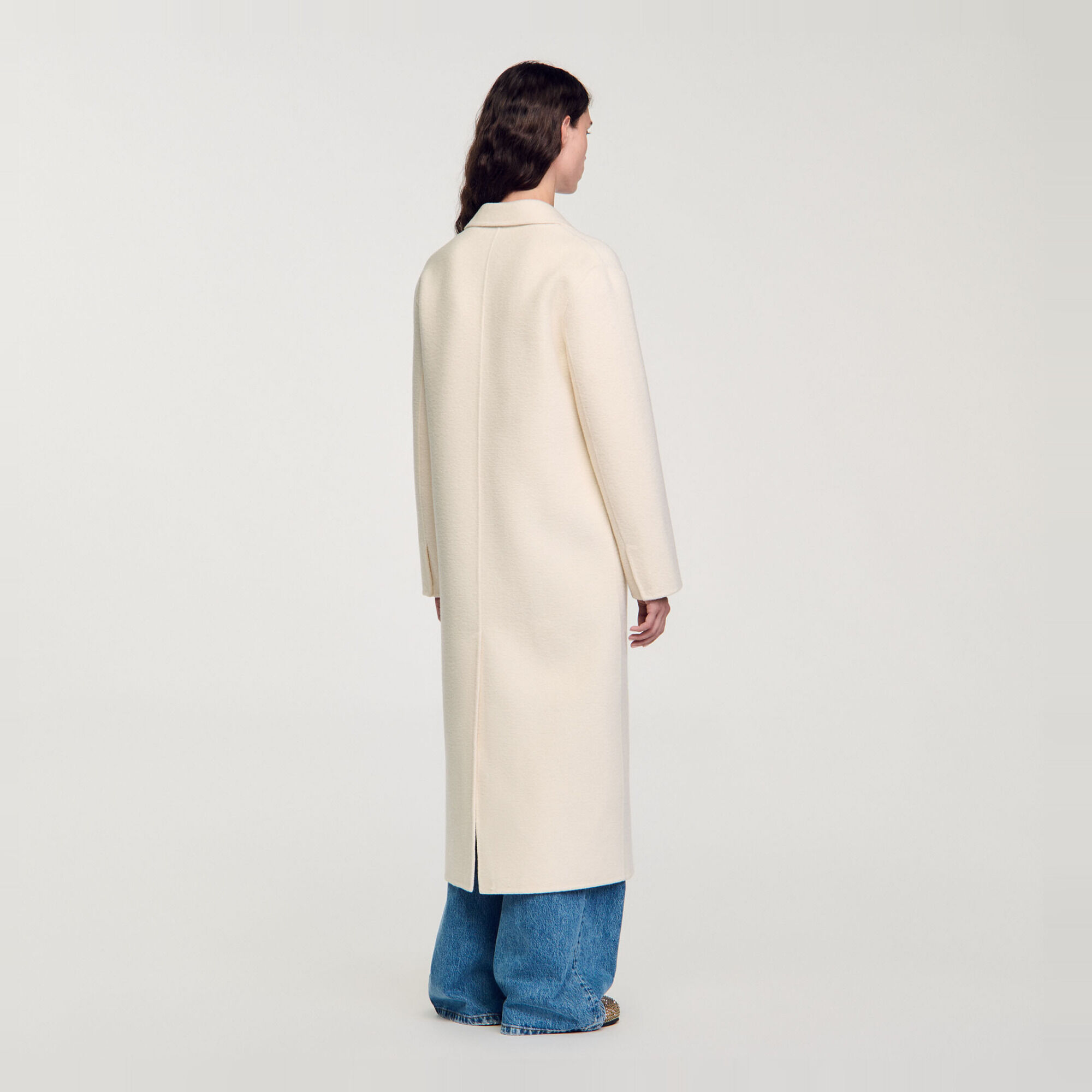 Long wool-blend coat