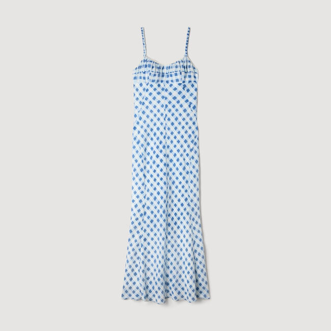 Gingham linen maxi dress
