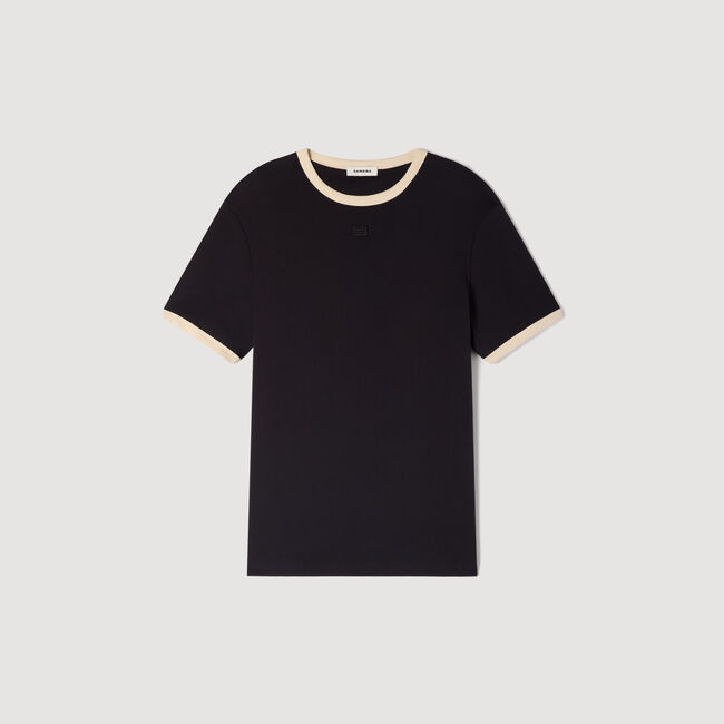 Two-tone patch T-shirt