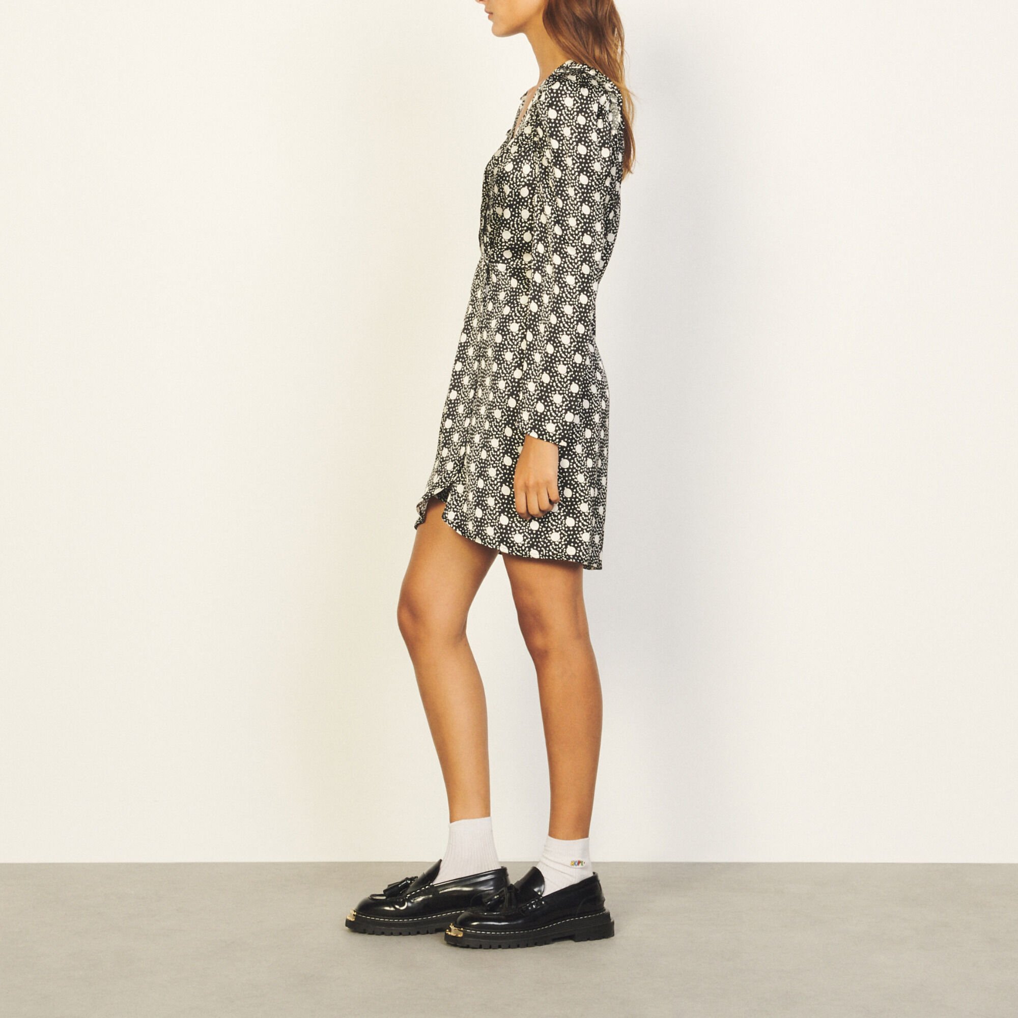 Short flowing printed dress