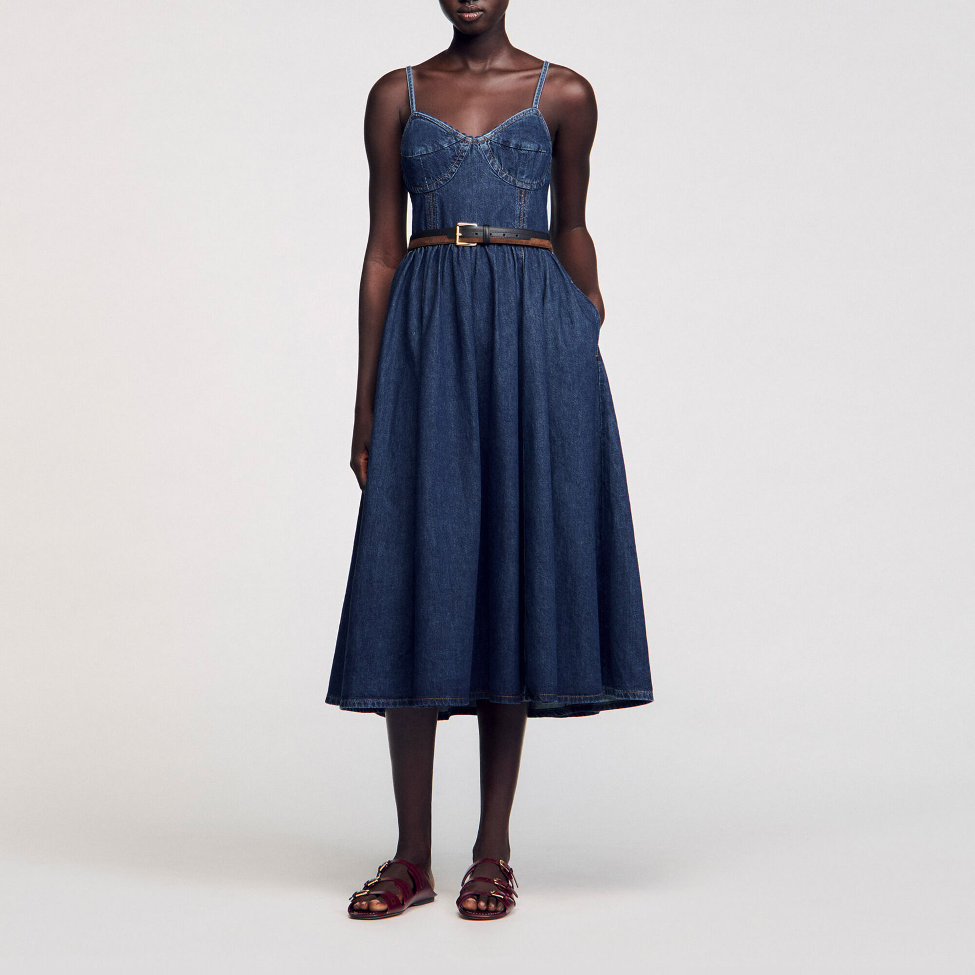 Midi denim dress