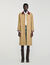 Trench coat with leather collar