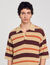Stripy knit polo shirt
