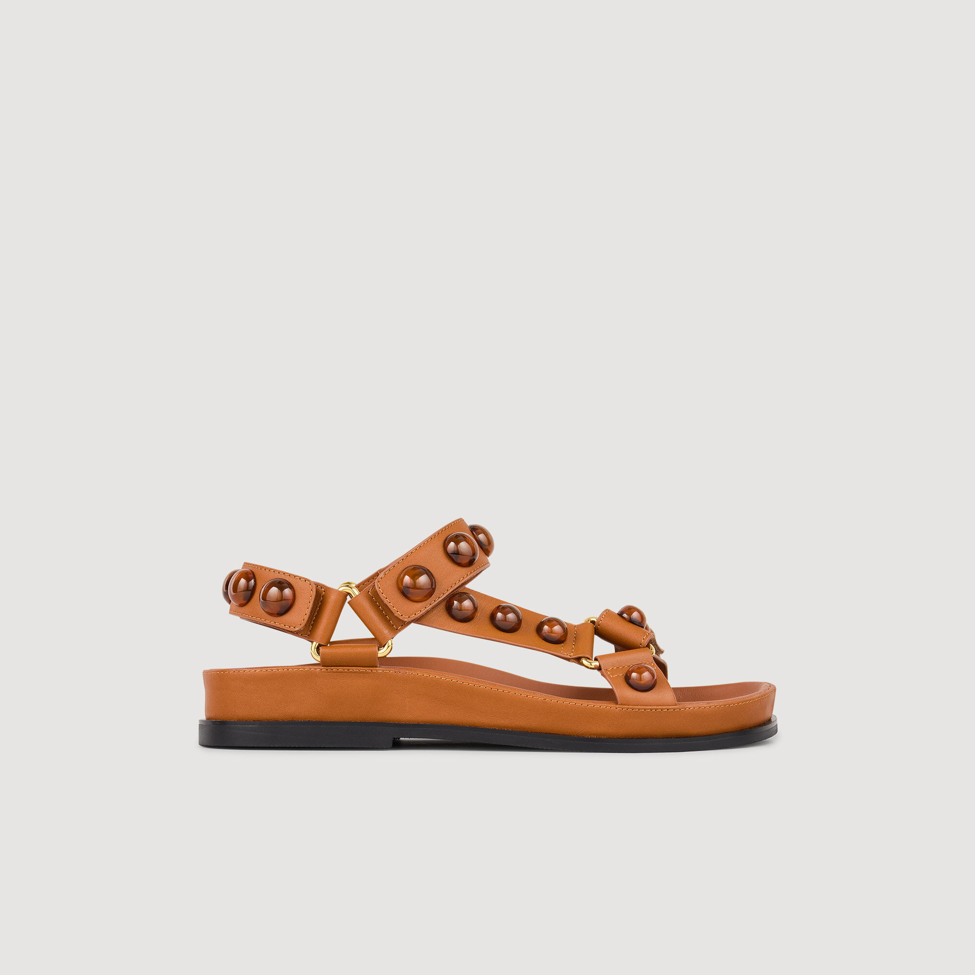 Studded sandals yellow orange For Women Sandro Paris