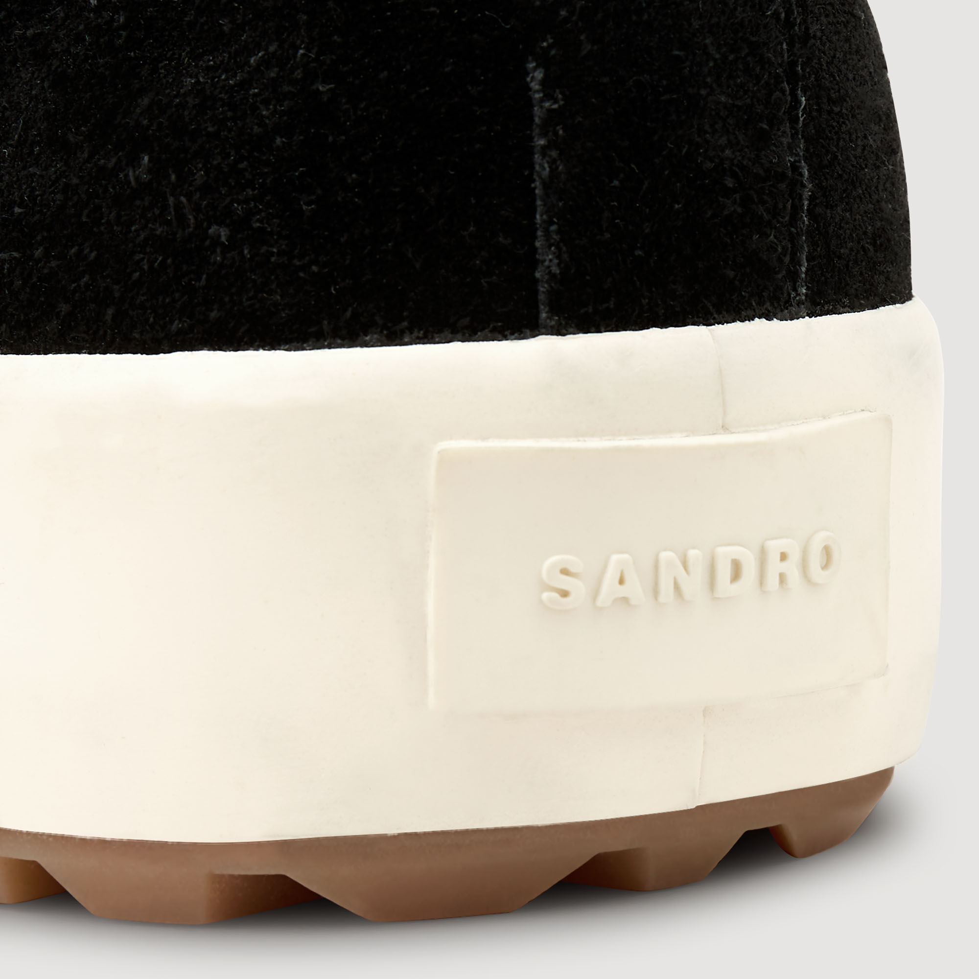 Low-top split leather trainers