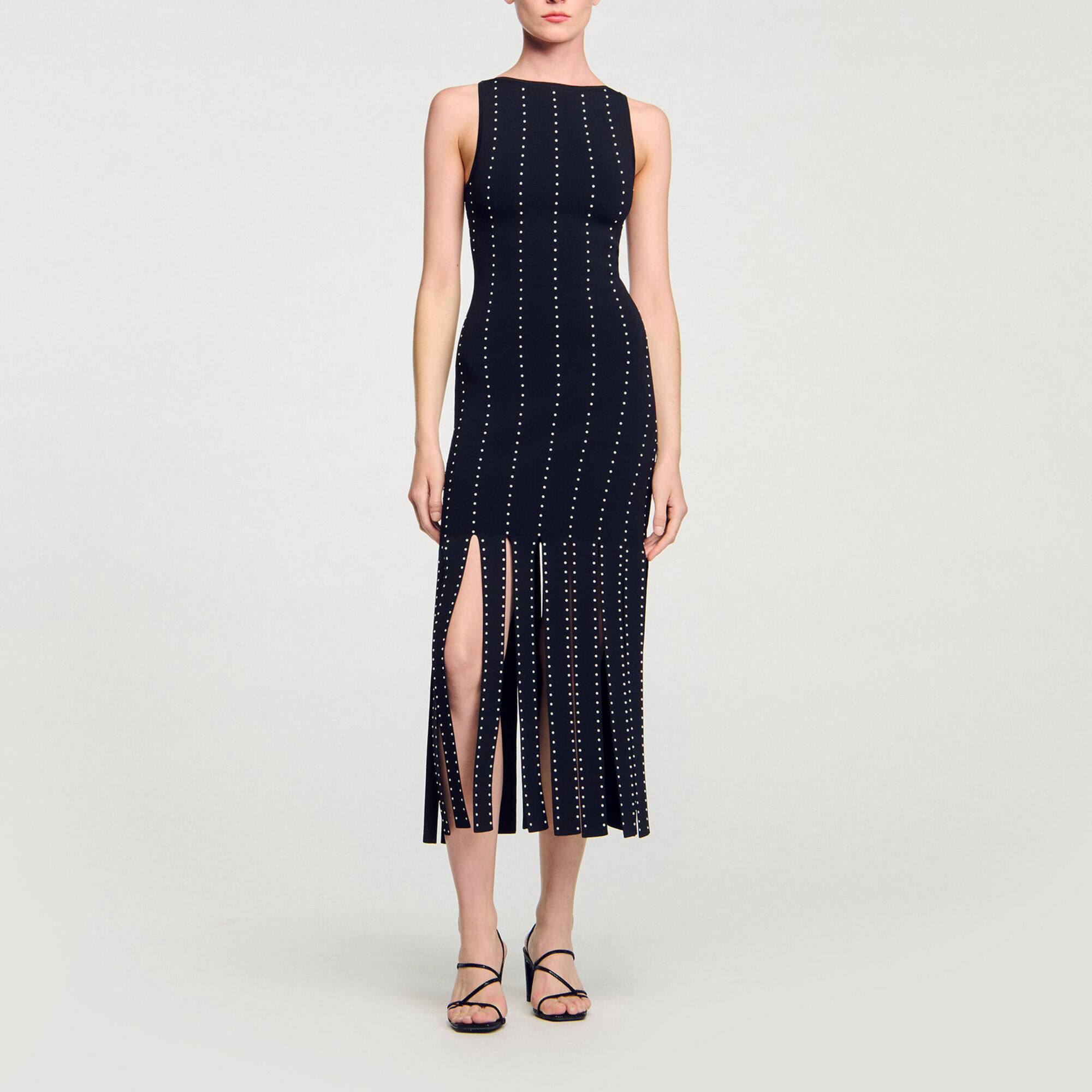 Fringed knit maxi dress - Women | Sandro