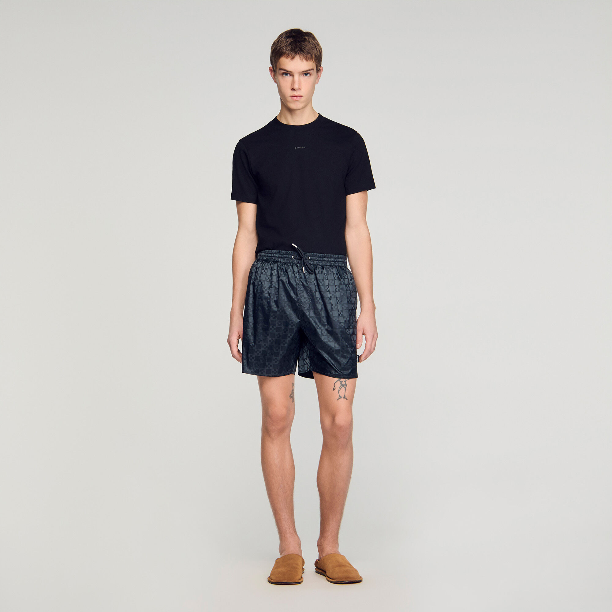 Square cross swim shorts