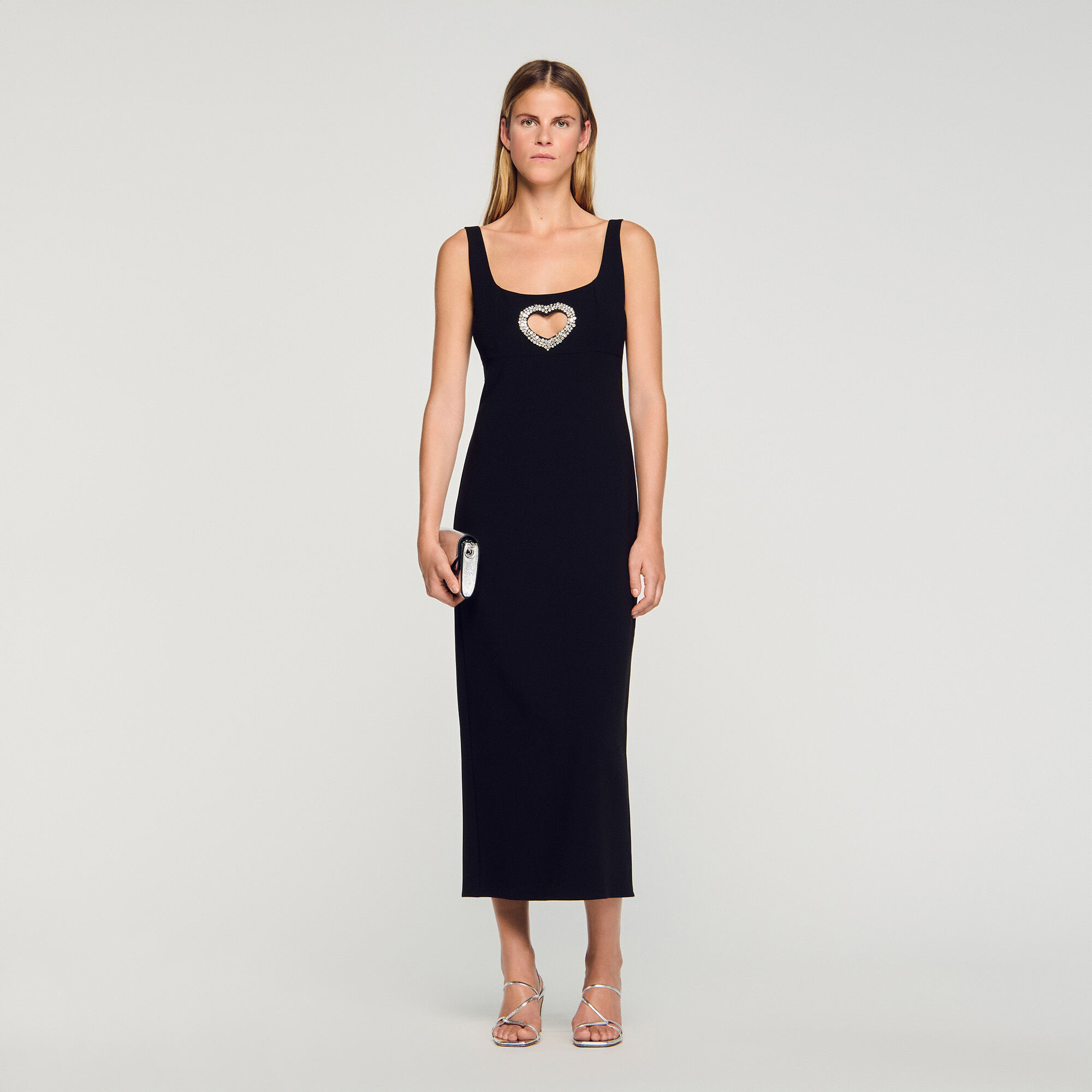 Rhinestone heart maxi dress