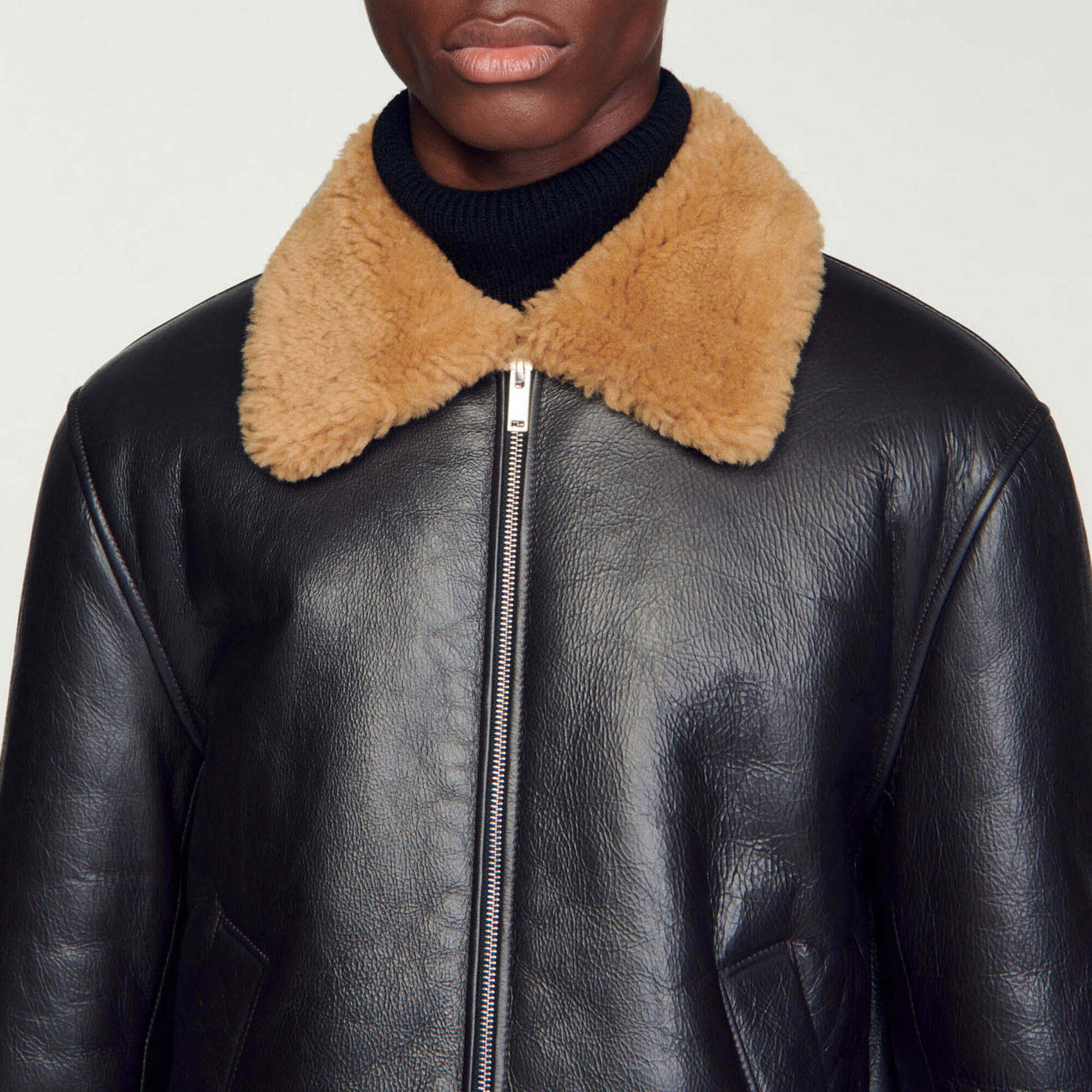 Oversized shearling jacket
