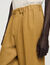 Wide-leg elasticated linen trousers