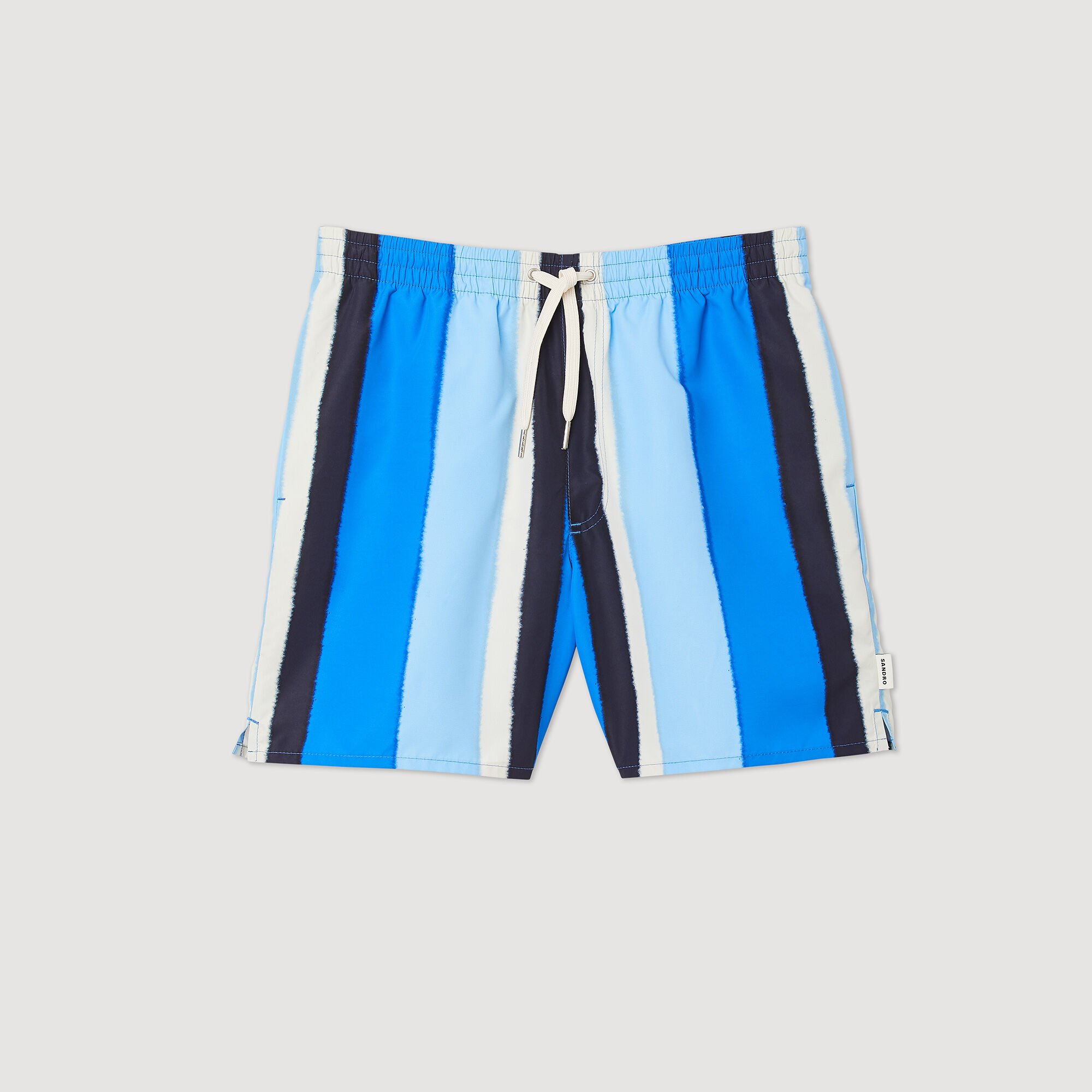 Printed striped swim shorts