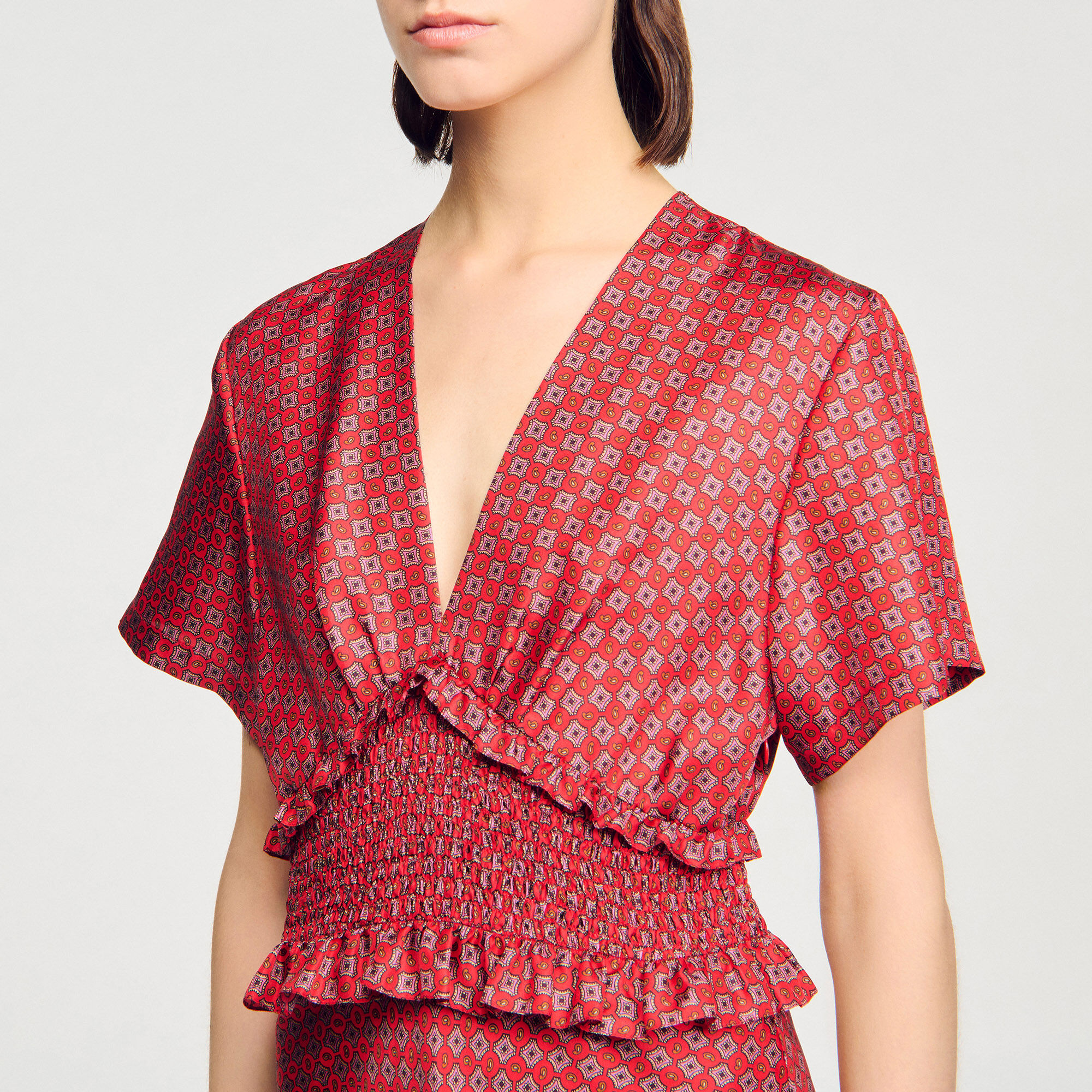 Scarf print maxi dress