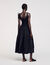Long dual-material dress