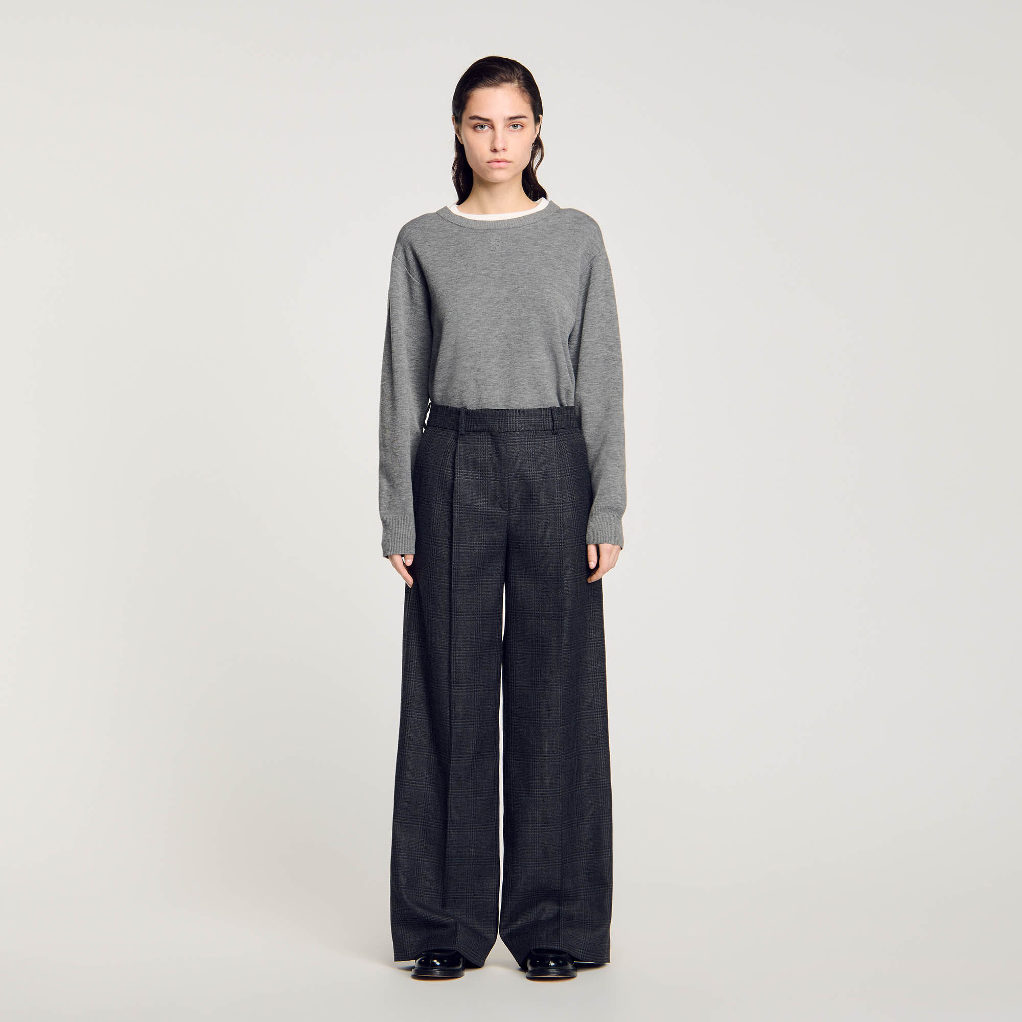 Checked suit trousers