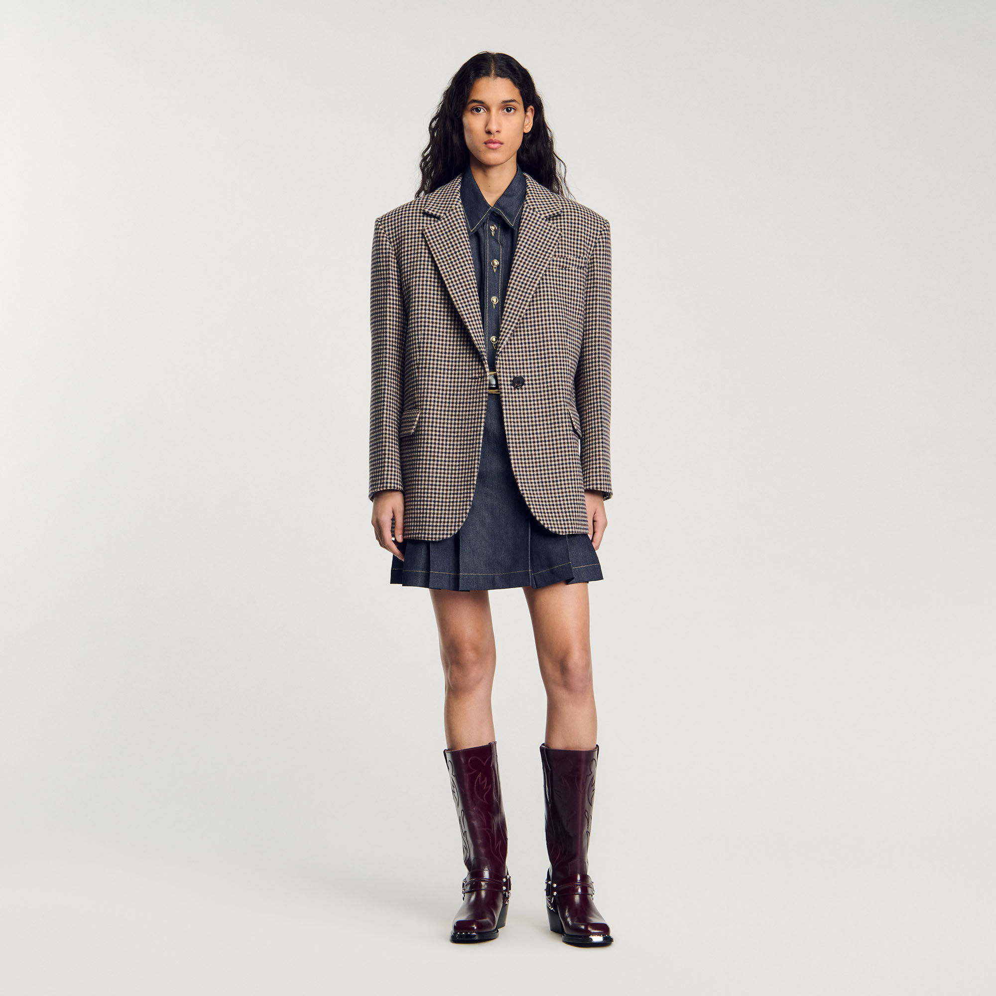 Sandro tweed blazer jacket discount