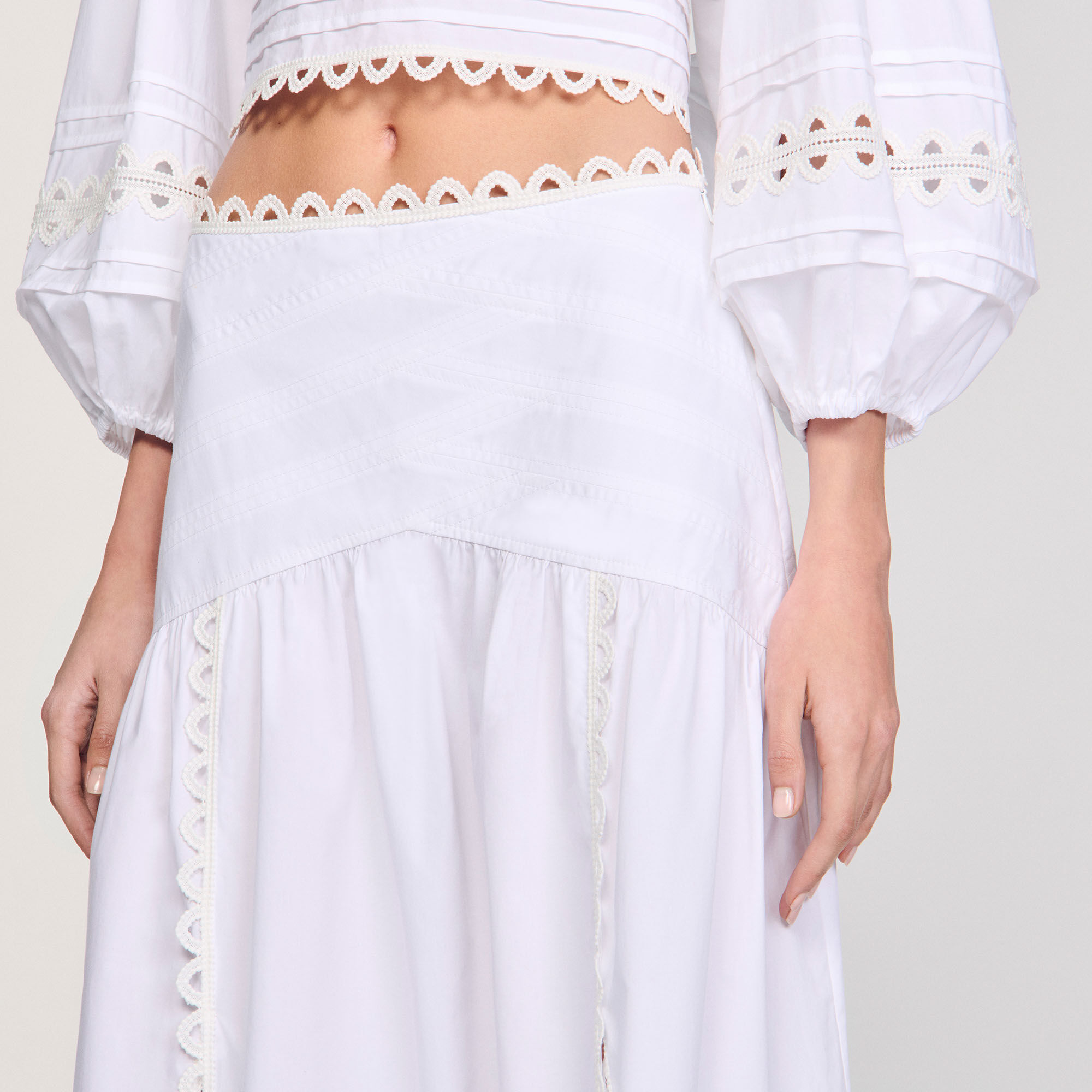 Long poplin skirt