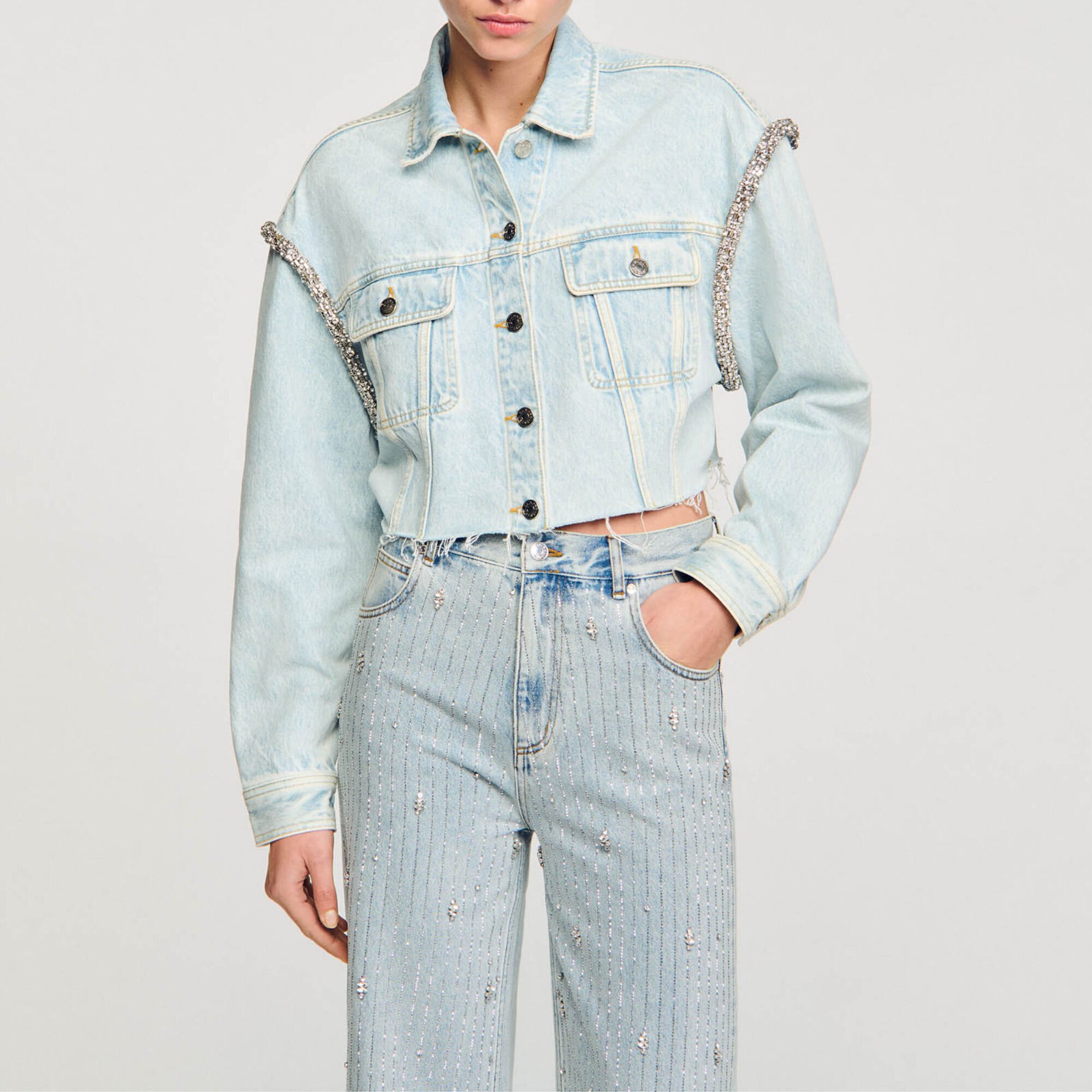 Cropped denim jacket