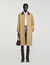 Trench coat with leather collar