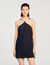 Short cape dress with rhinestones