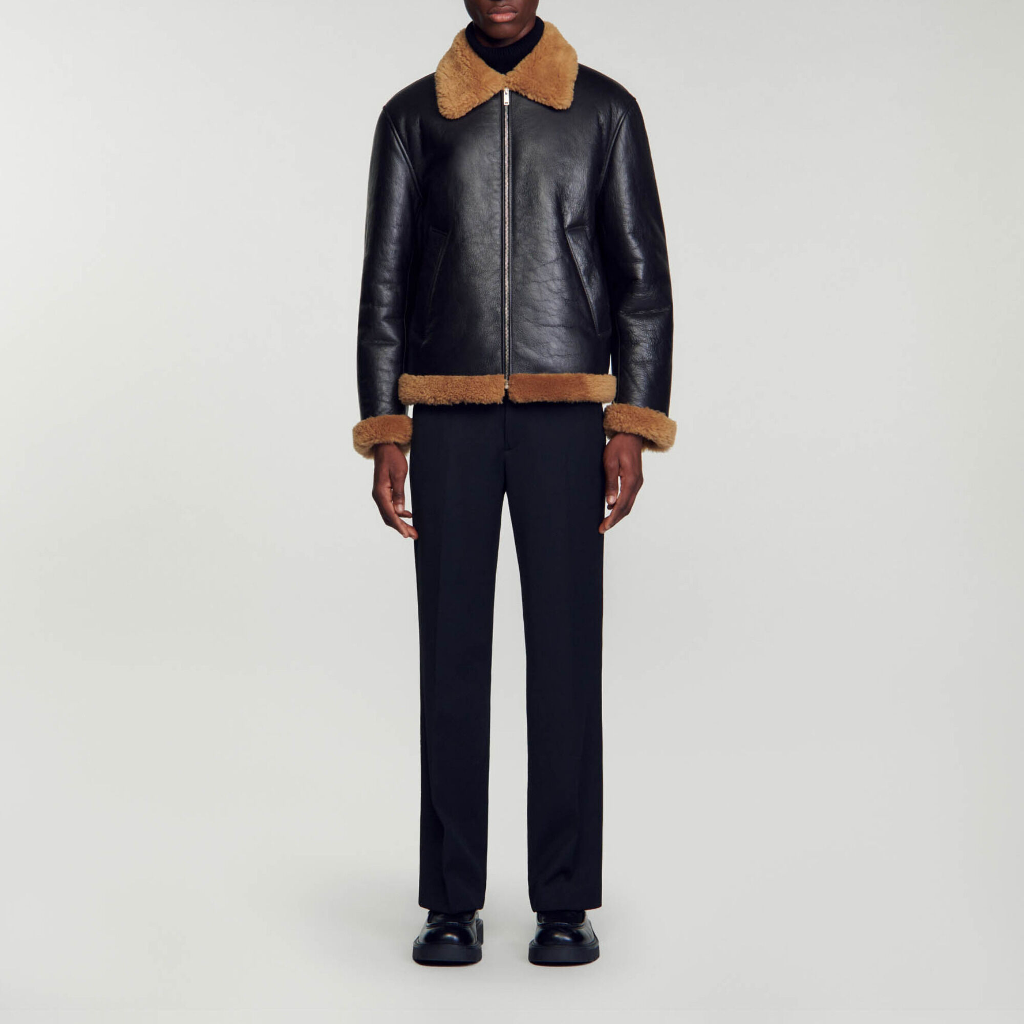 Oversized shearling jacket