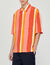 Flowing striped short-sleeved shirt