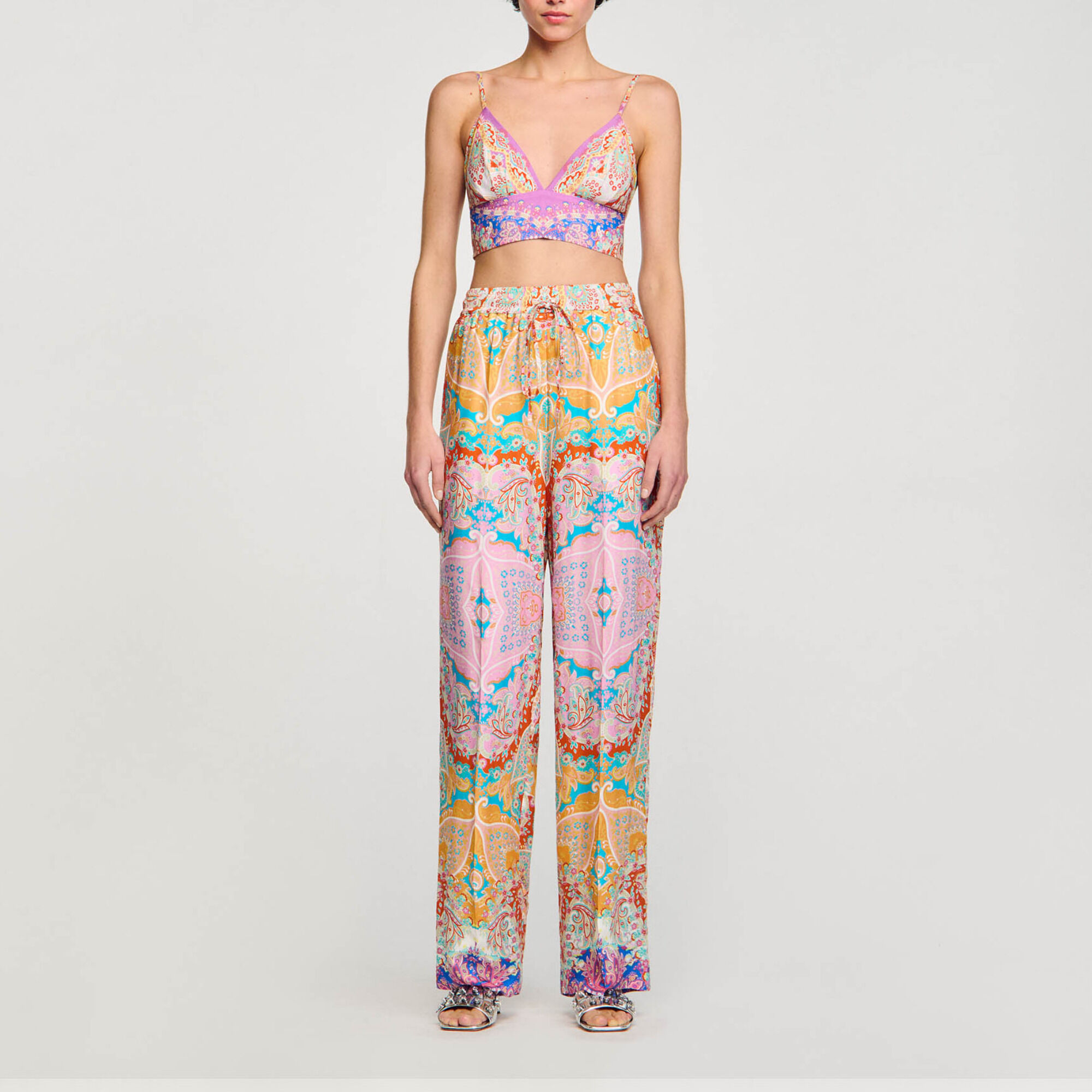 Patterned floaty trousers