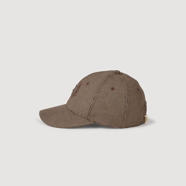 Houndstooth print cap