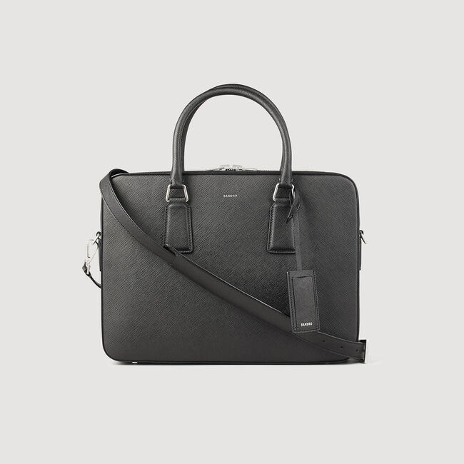 Slim leather briefcase