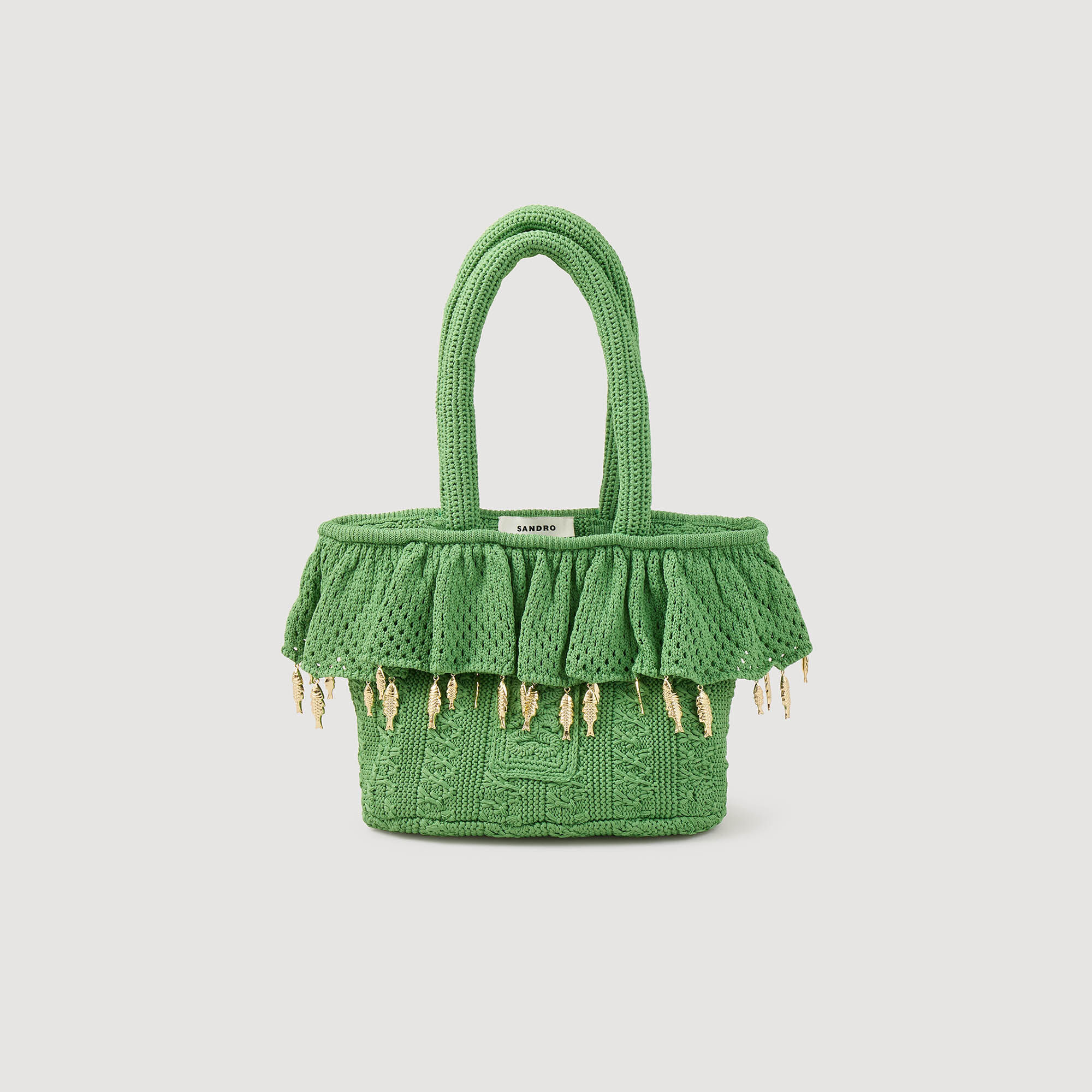 Crochet bag with tassels