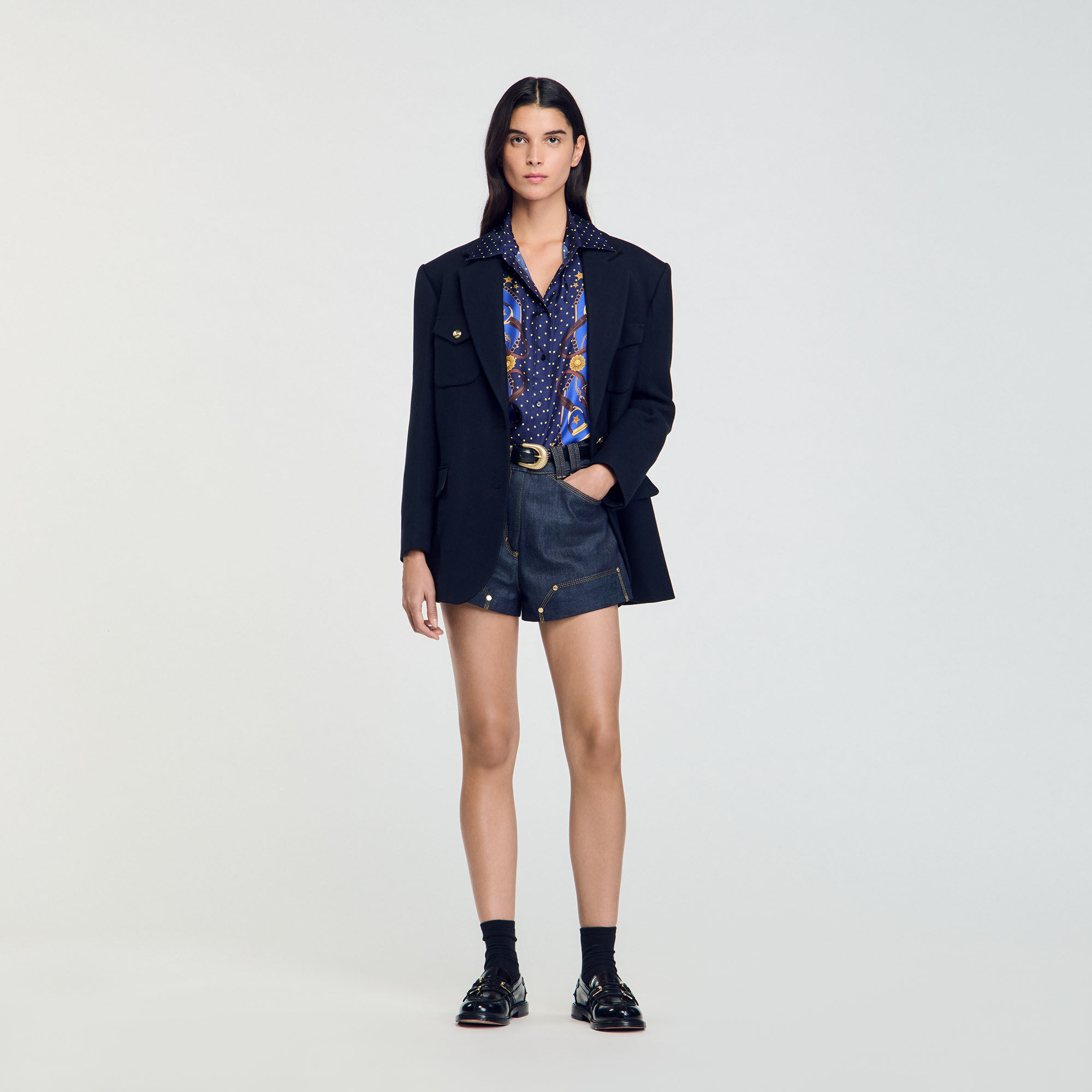 Patterned silk shirt