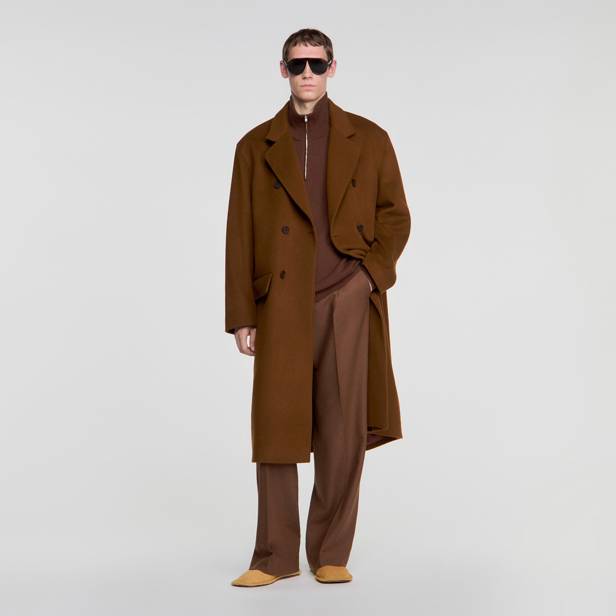 Double-breasted wool-cashmere coat