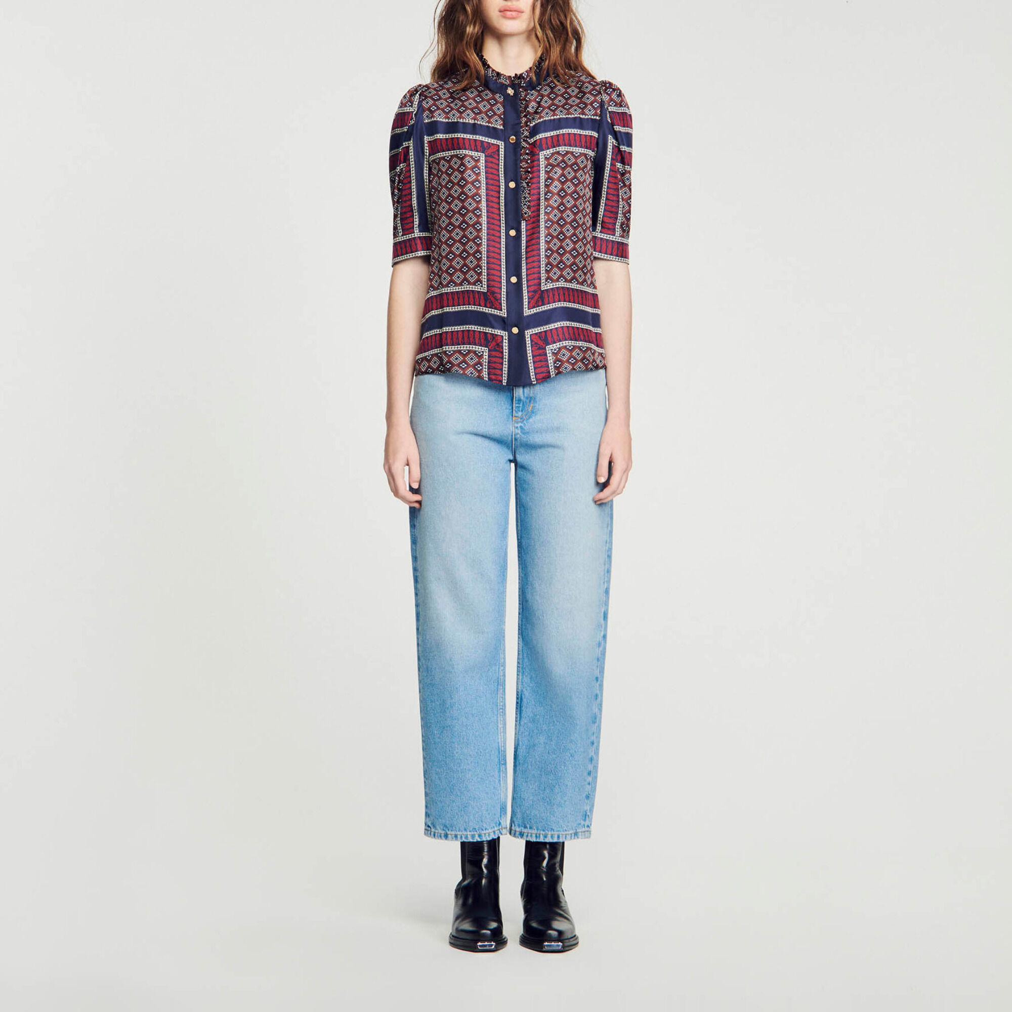 Patterned silk shirt